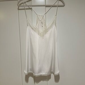 White Lace Trim Cami Top